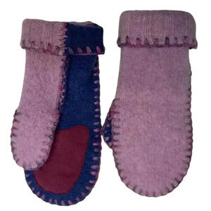 Suede Palm Women’s Mittens in 100% Wool / Patch Work Mittens